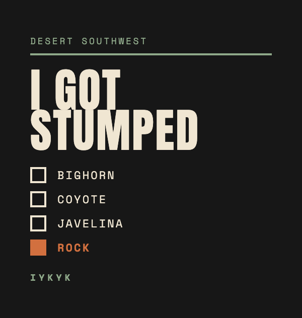 I Got Stumped Desert Southwest regional checklist artwork