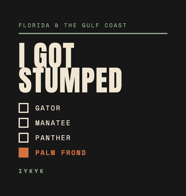 I Got Stumped Florida Gulf Coast regional checklist artwork