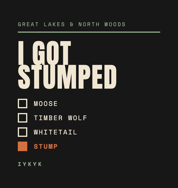 I Got Stumped Great Lakes regional checklist artwork