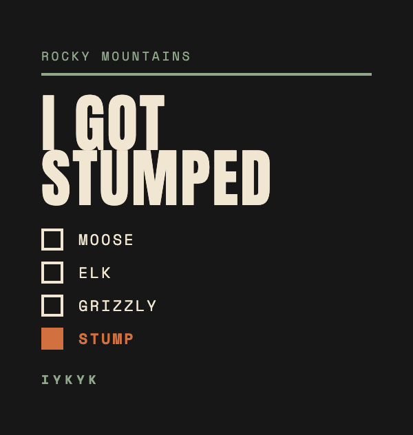 I Got Stumped Rocky Mountains artwork